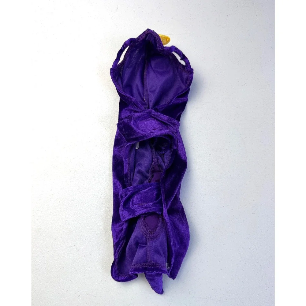 Pet Halloween Purple Dinosaur Costume Small Dog Cat Velvet Yellow Spikes Dragon
